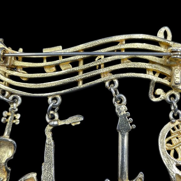 Vintage Musical Instrument Brooch Music Note Charm Pin Coquette Whimsigoth Gift - Picture 6 of 6